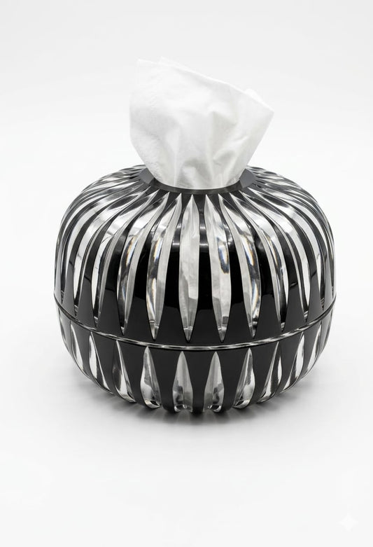 Round Glass Tissue Box