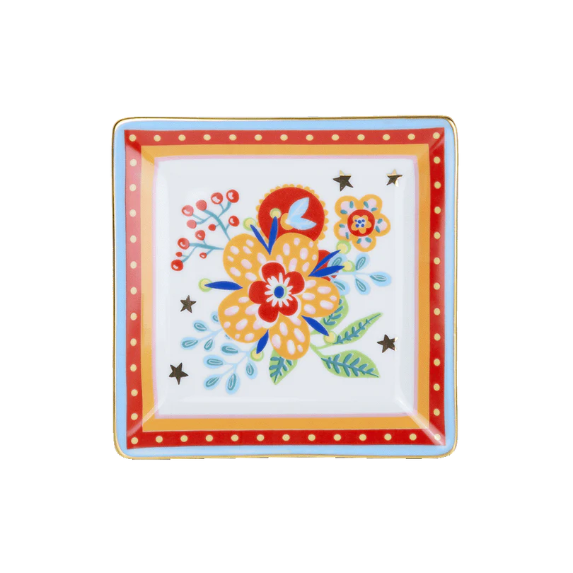 Mini Tray Mamma Mia Porcelain Square Decorative Plate 15x15 cm