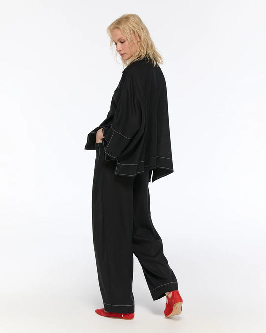 Black Jacket with Black Trousers