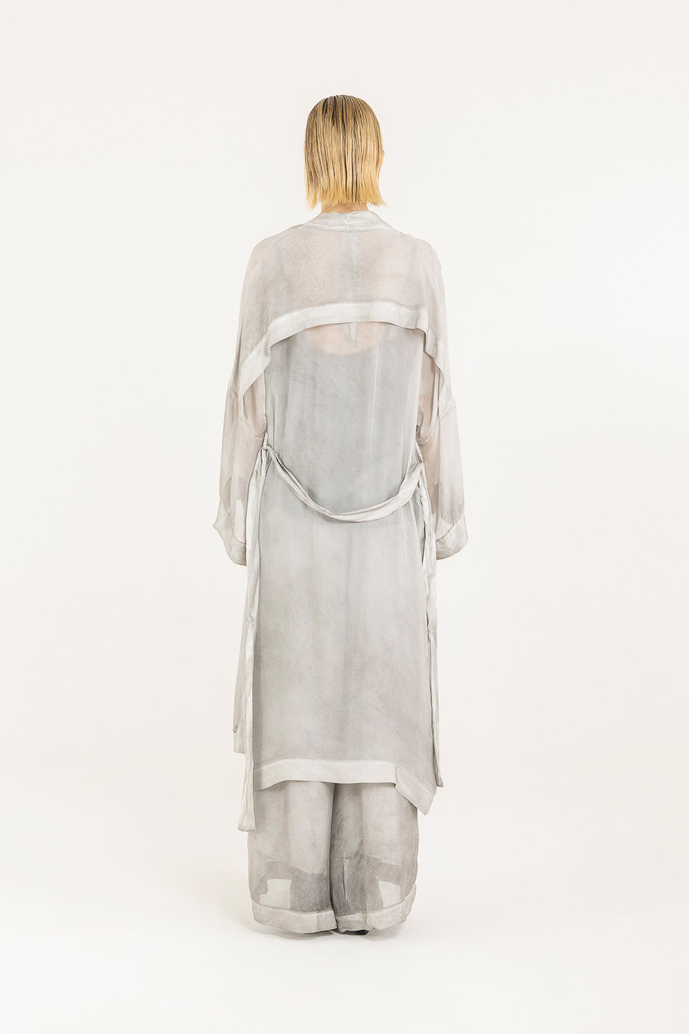 Silver Pearl Kimono Duster
