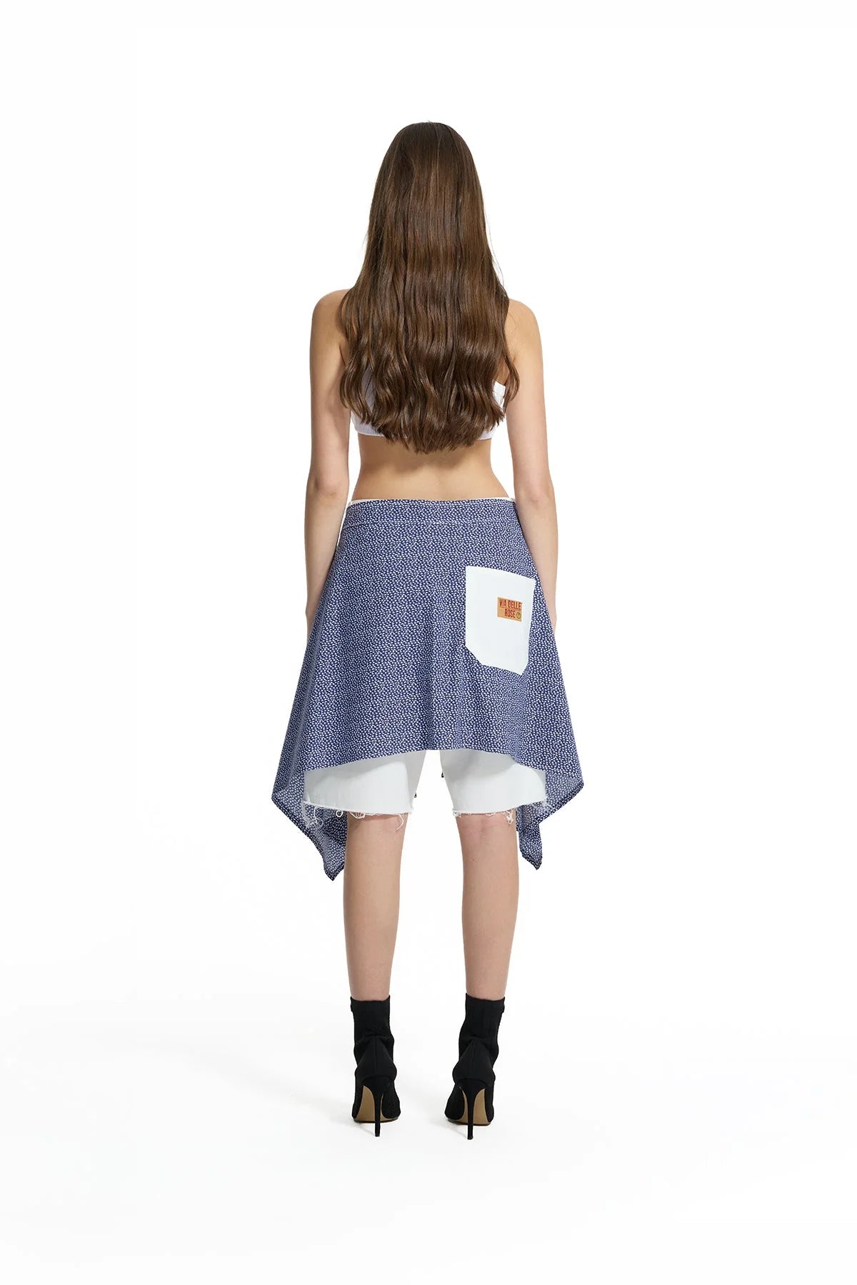 White Layered Pareo Shorts