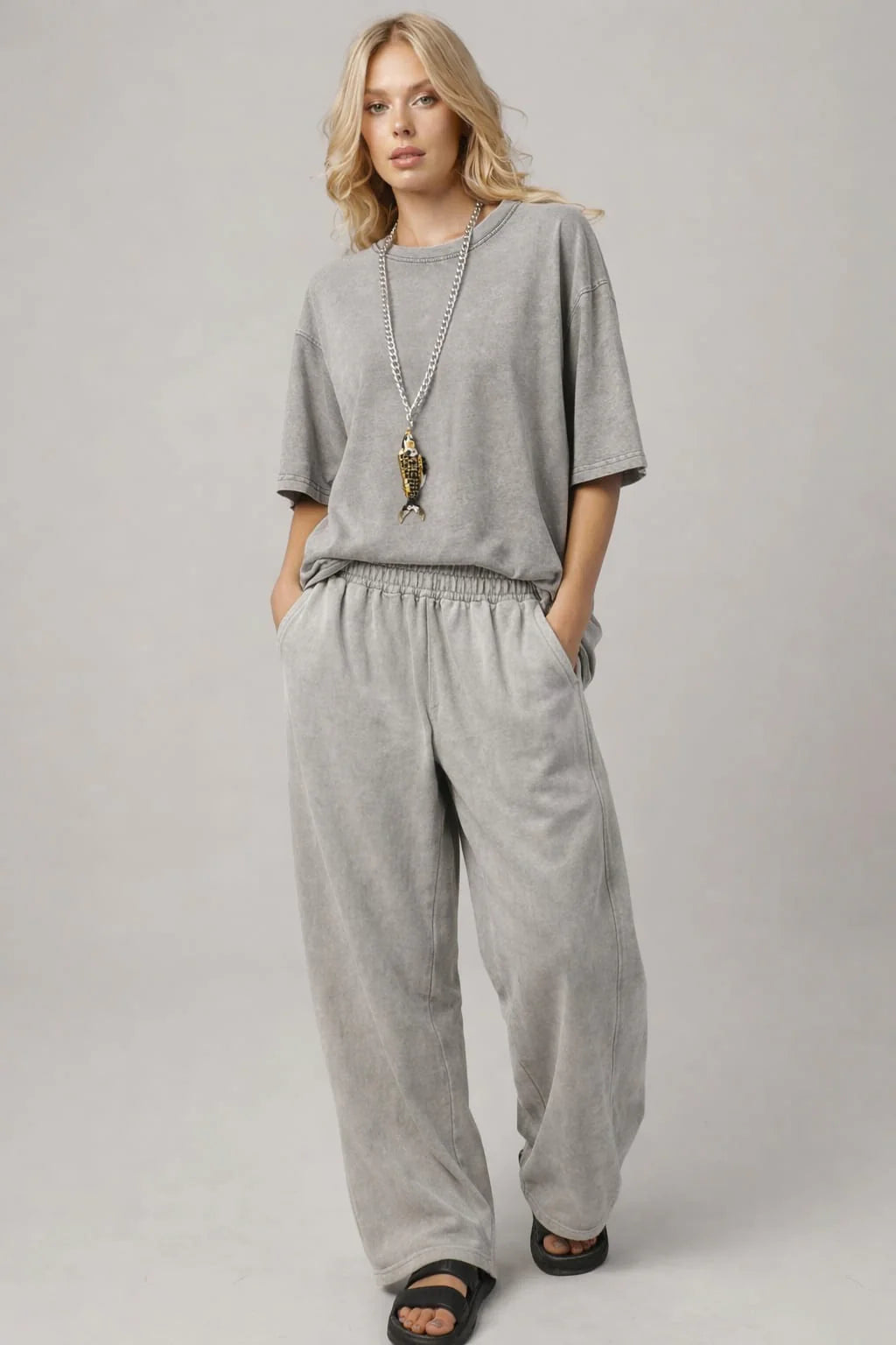 Grey T-Shirt and Grey Pants