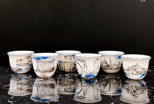 Hand Painted Chaffeh Coffee Cups