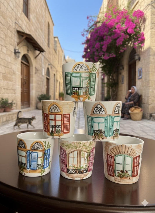 Windows Hand Painted Coffee Cup