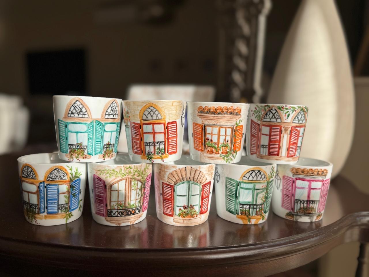 Windows Hand Painted Coffee Cup