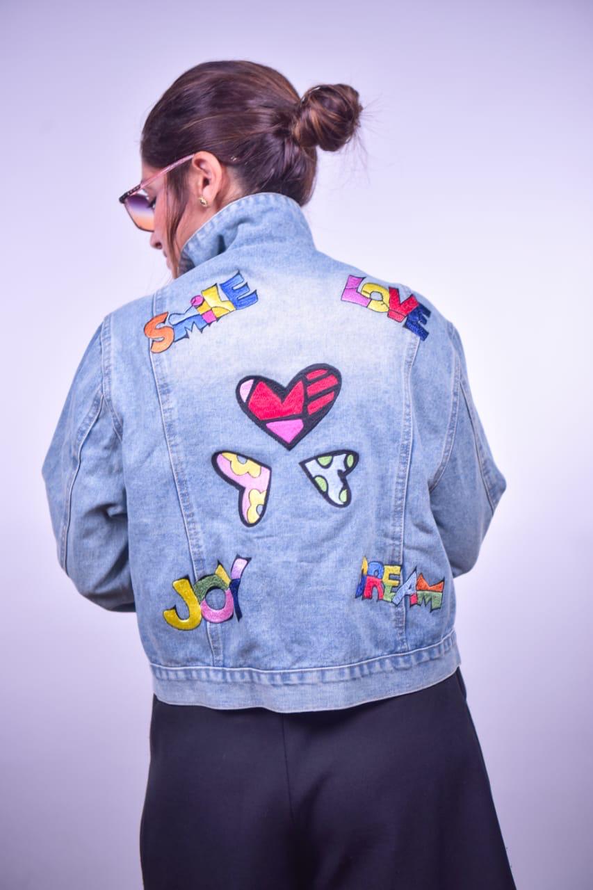 Denim Jacket (Smile, Love, Joy)