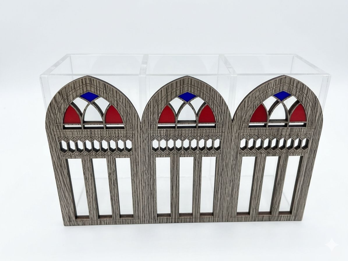 Wooden Lebanese Windows Cutlery Holder