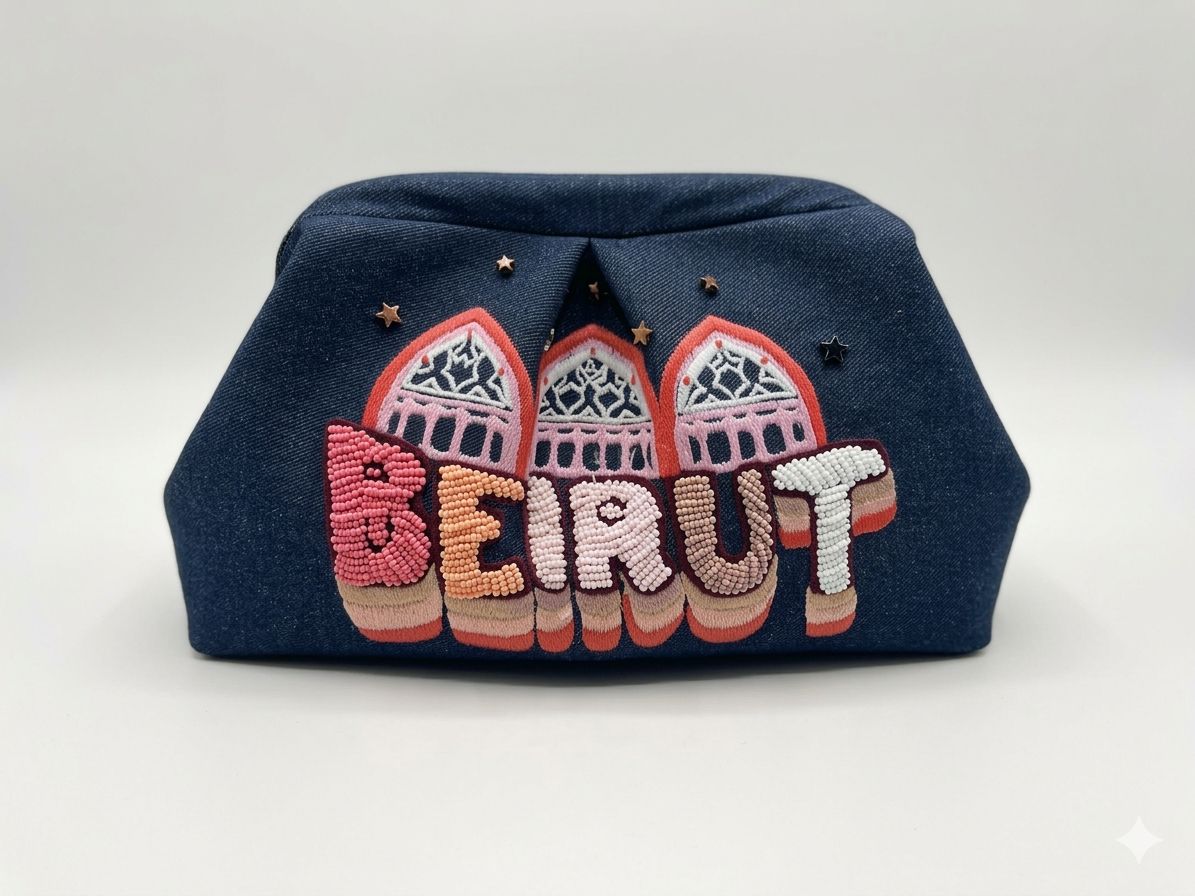 Beirut Denim Clutch