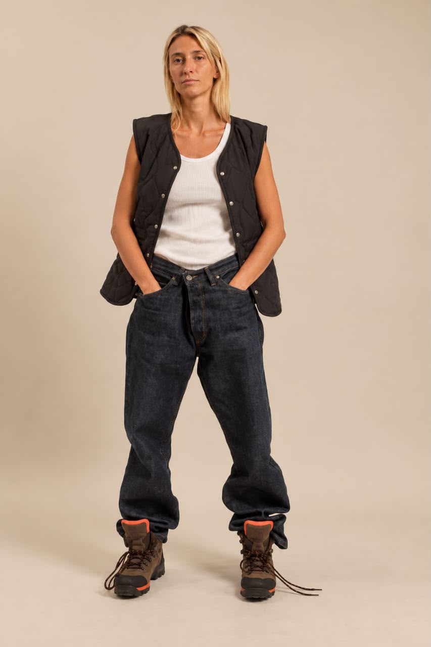 Black quilted vest