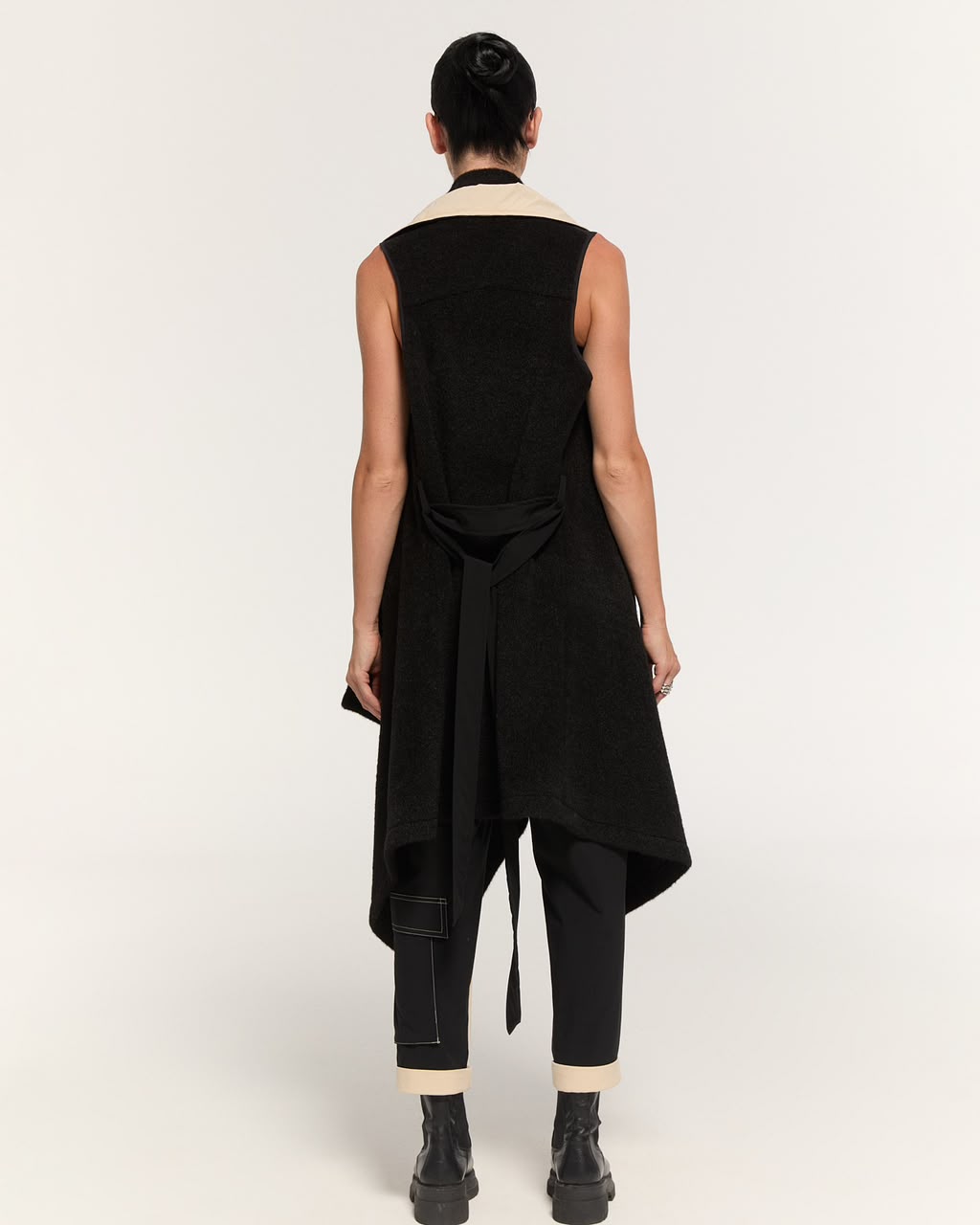 Black and beige vest and trouser set