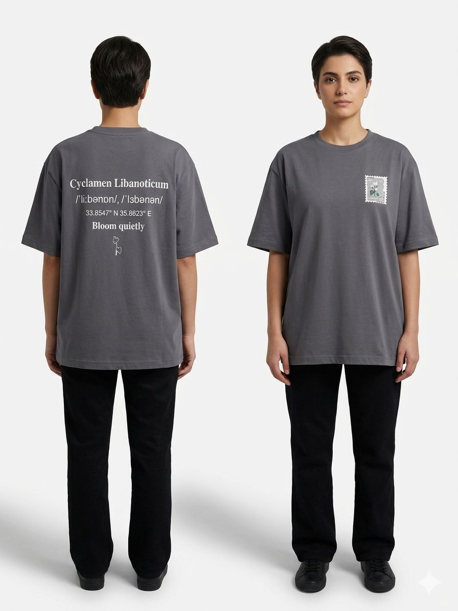 Cyclamen Unisex Grey T-Shirt