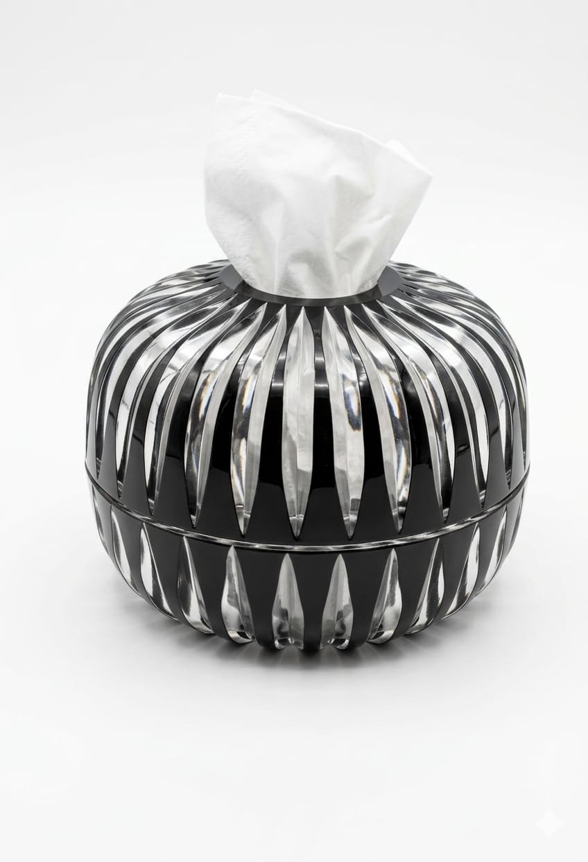 Round Glass Tissue Box