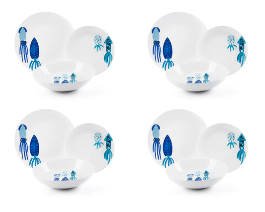 SQUID 12 PCS Dinner Set - Decorated Porcelain