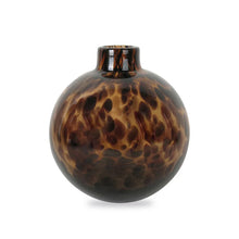 Load image into Gallery viewer, Glass Vase - Leopard Amber Spherical Hand-Blown Decorative Accent
