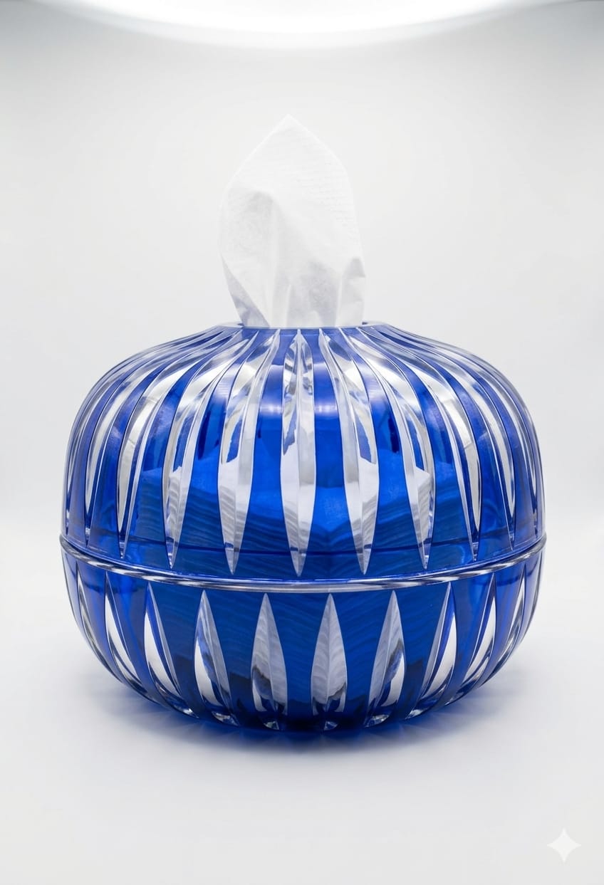 Round Glass Tissue Box