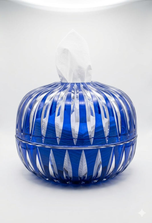 Round Glass Tissue Box