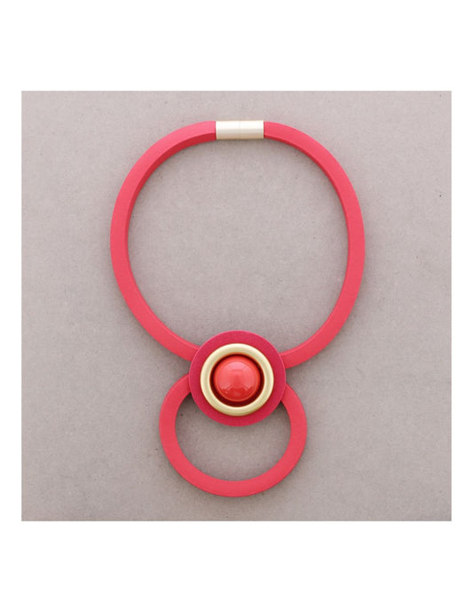 RED RUBBER PENDANT CHOKER