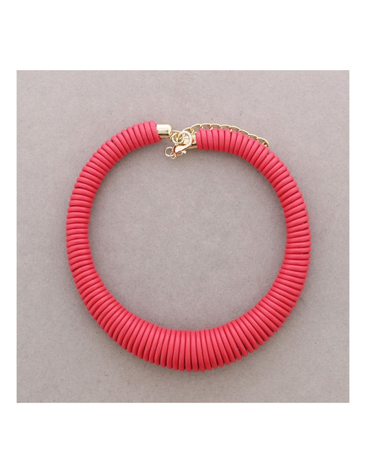 RED SPIRAL RUBBER CHOKER