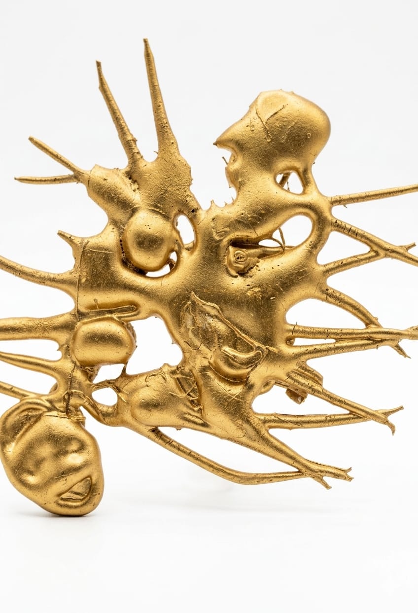 Gold Resin Brooch