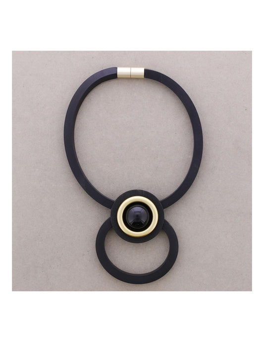 BLACK RUBBER PENDANT CHOKER