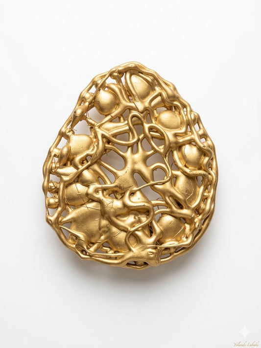 Gold Resin Brooch