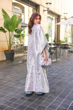 Load image into Gallery viewer, Grey Abaya with Colored Calligraphy
