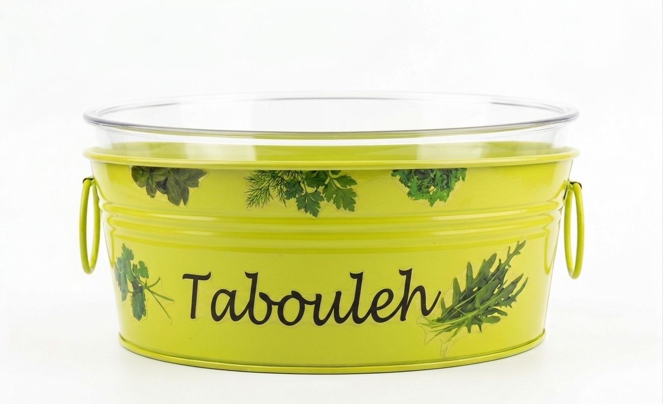 Metal Serving Green Bowl