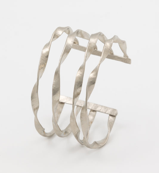 4 Lined Silver Bracelet