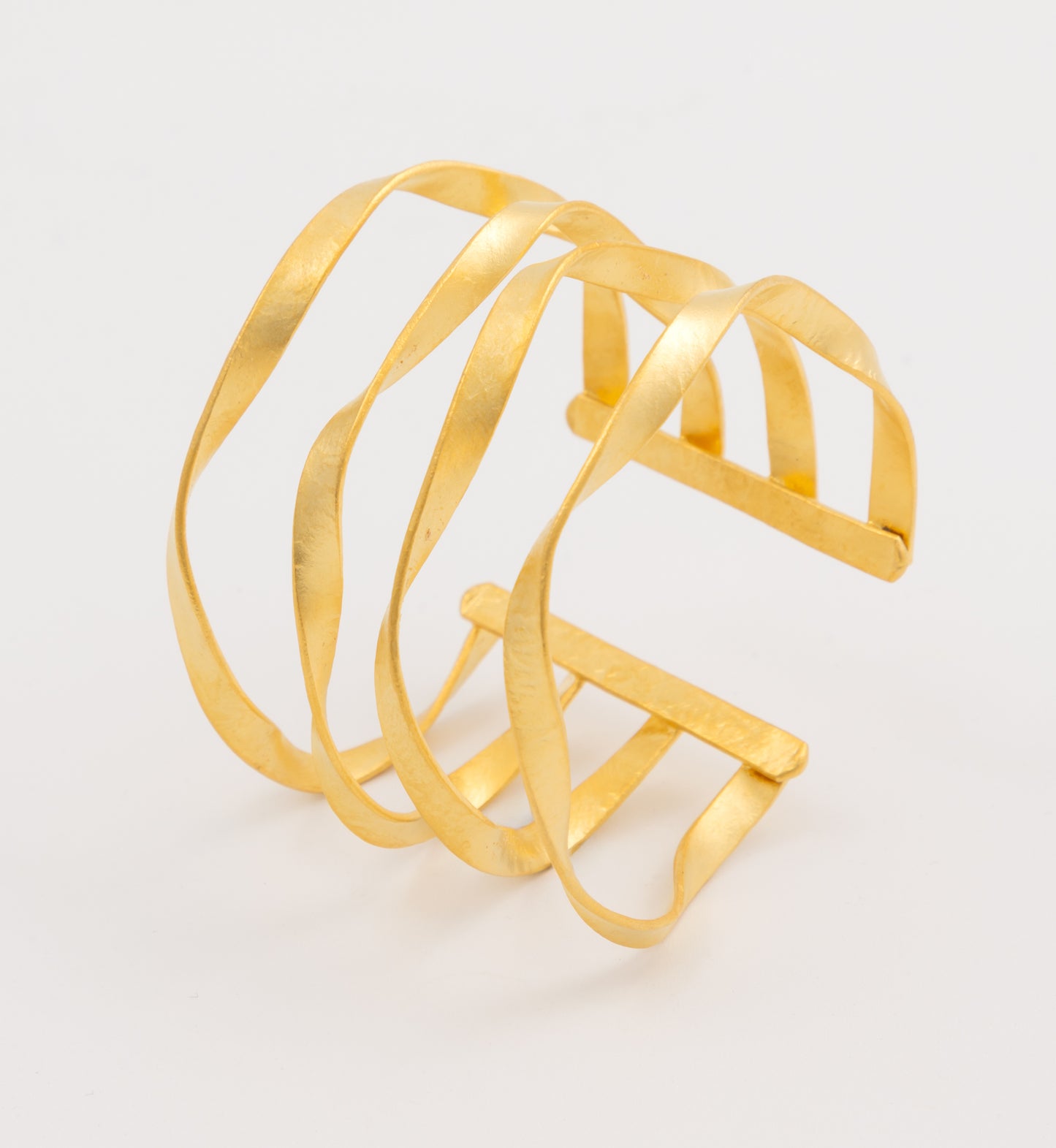 Big 4 Lined Gold Plated Bracelet