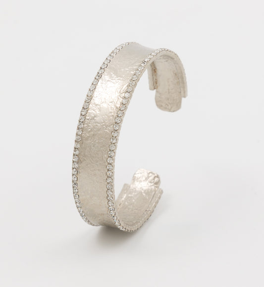 Double Strass Straps Silver Bracelet