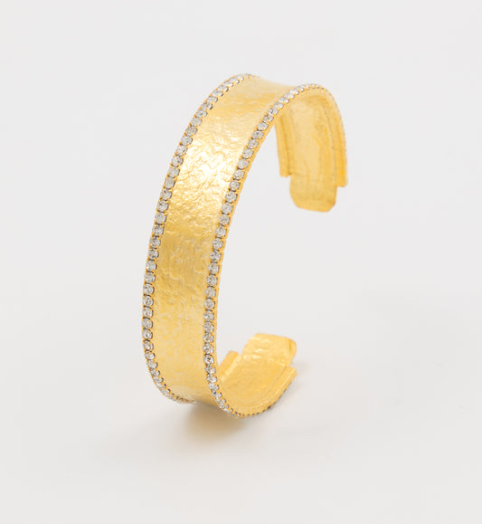 Double Strass Straps Gold Plated Bracelet