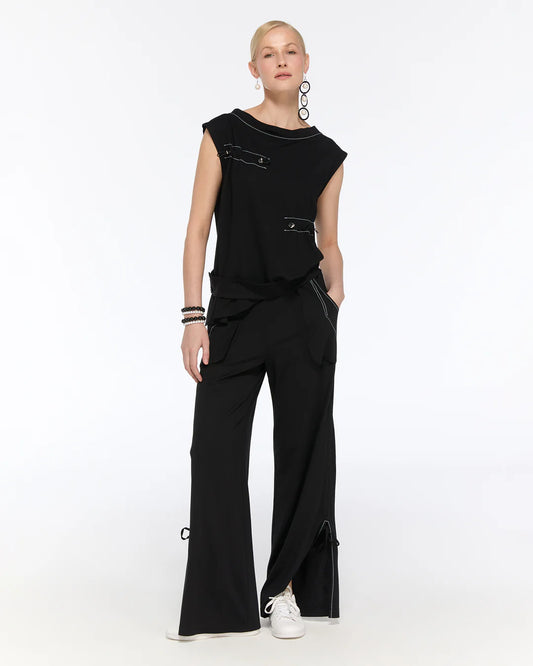 Black Blouse with Black Trousers