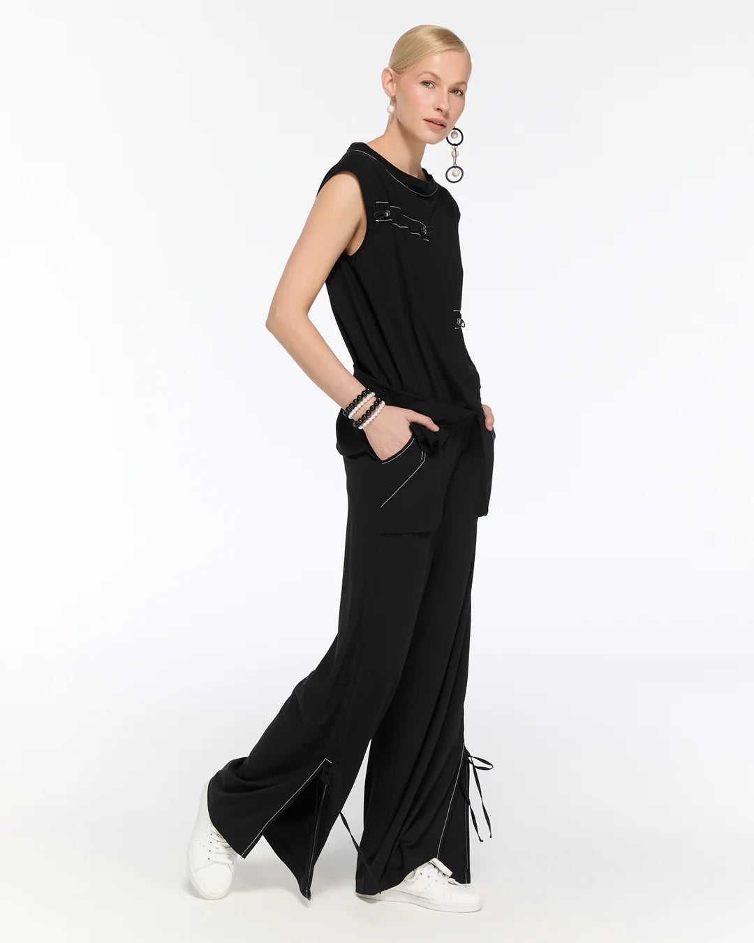 Black Blouse with Black Trousers