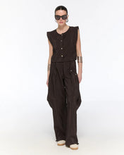 Load image into Gallery viewer, Coffee Color Blouse with Coffee Color Trousers
