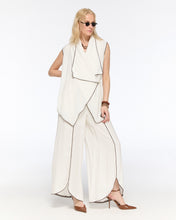 Load image into Gallery viewer, White piped wrap vest and trousers
