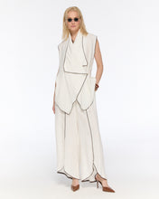 Load image into Gallery viewer, White piped wrap vest and trousers
