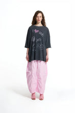 Load image into Gallery viewer, Black Graphic Print Washed Oversize Tunic
