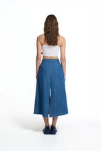 Load image into Gallery viewer, Blue Belted Culotte Denim Skirt
