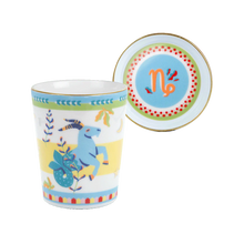 Load image into Gallery viewer, CUP WITH LID/SAUCER - Porcelain Zodiac Mug &amp; Saucer
