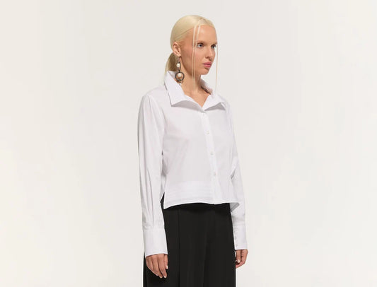 White fringe-detail shirt