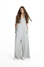 Load image into Gallery viewer, Grey Melange Wide Leg Relaxed Fit Jumpsuit
