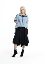 Load image into Gallery viewer, Ice Blue Asymmetric Denim Coat
