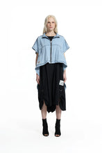 Load image into Gallery viewer, Ice Blue Asymmetric Denim Coat
