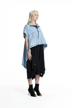 Load image into Gallery viewer, Ice Blue Asymmetric Denim Coat
