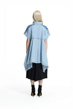 Load image into Gallery viewer, Ice Blue Asymmetric Denim Coat

