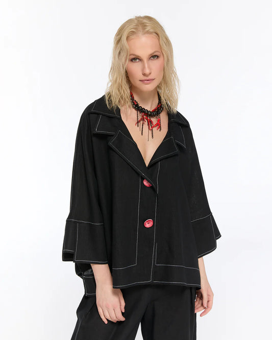 Black Jacket with Black Trousers