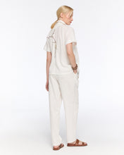 Load image into Gallery viewer, White linen wrap jacket and trousers
