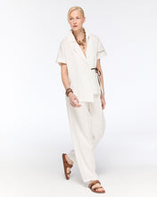 Load image into Gallery viewer, White linen wrap jacket and trousers
