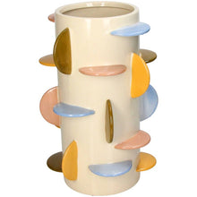 Load image into Gallery viewer, Planter Disks Stoneware Multicolor Geometric Flower Pot
