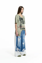Load image into Gallery viewer, Khaki Graphic Asymmetric T-shirt
